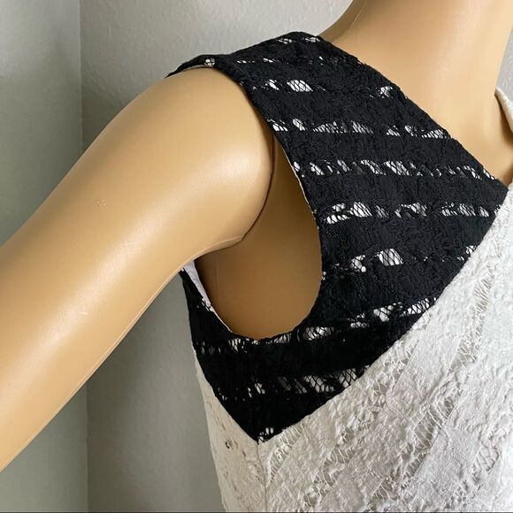 BCBG MAXAZRIA Dalia Black and White Sleeveless Dress with Asymmetrical Hem Sz 2 - Picture 3 of 14